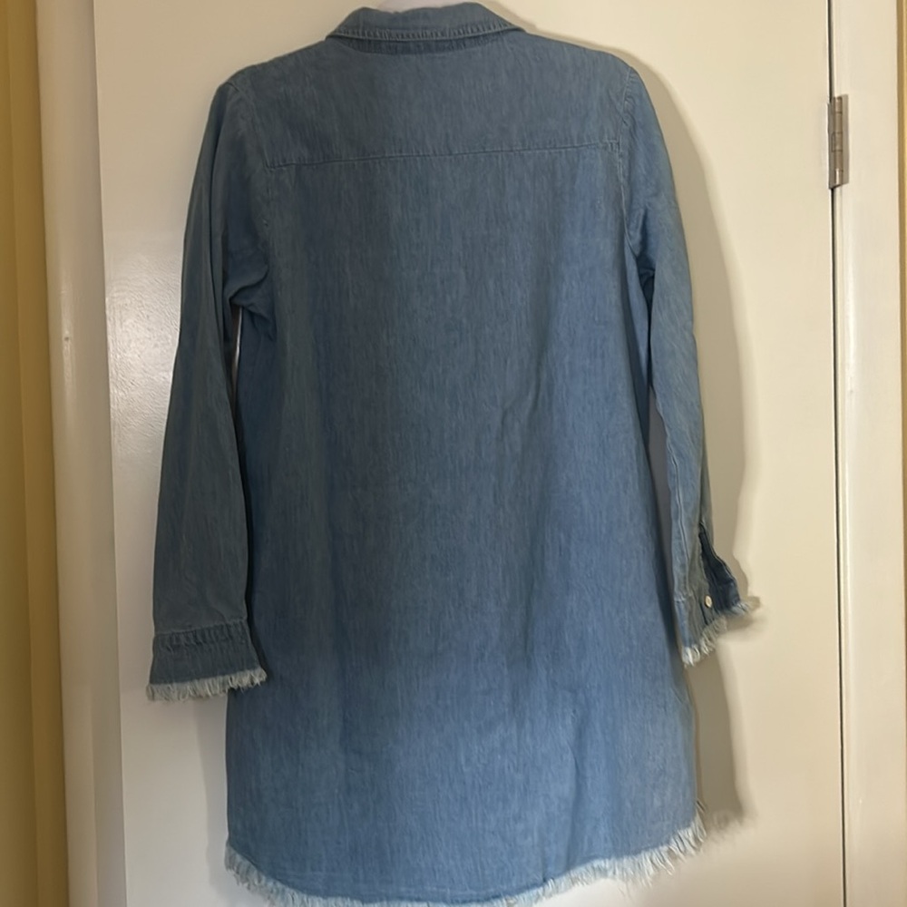 NWT Denim Fringe Hem Dress - Picture 6 of 6